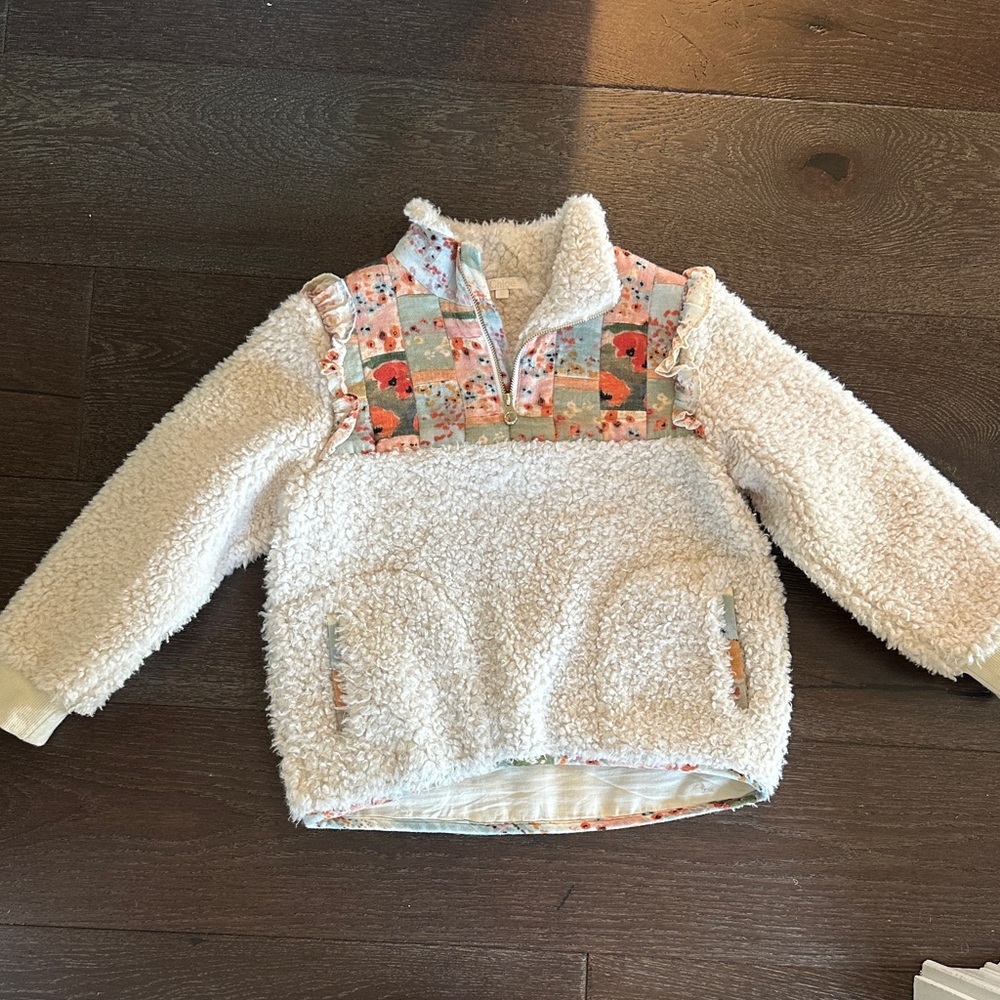 Chloe Cream Girls Sherpa Pullover